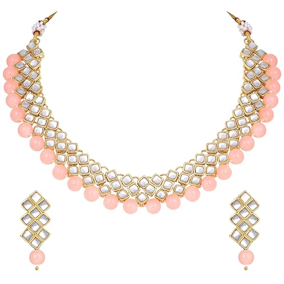 Kundan Faux Pearl Necklace & Jewelry Set Gift for Women