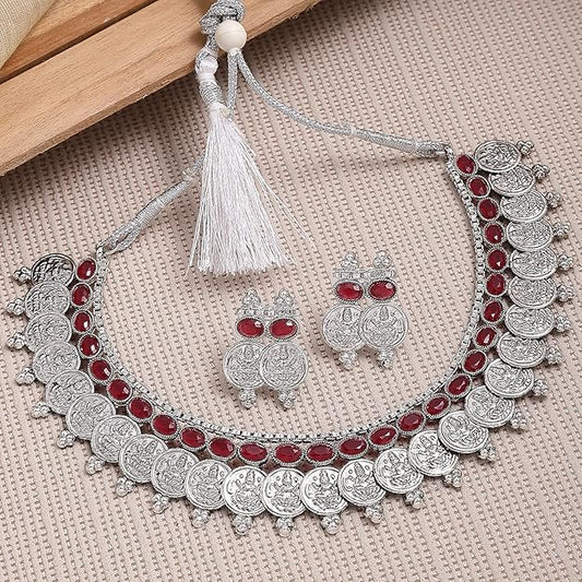 Red American Diamond Studded Necklace